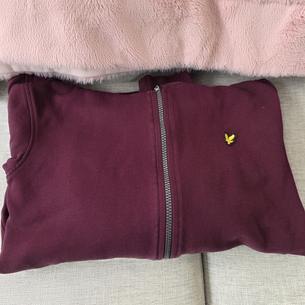 Lyle & Scott Junior Maroon Zip Hoodie Size 14/15 Years - Picture 8 of 9